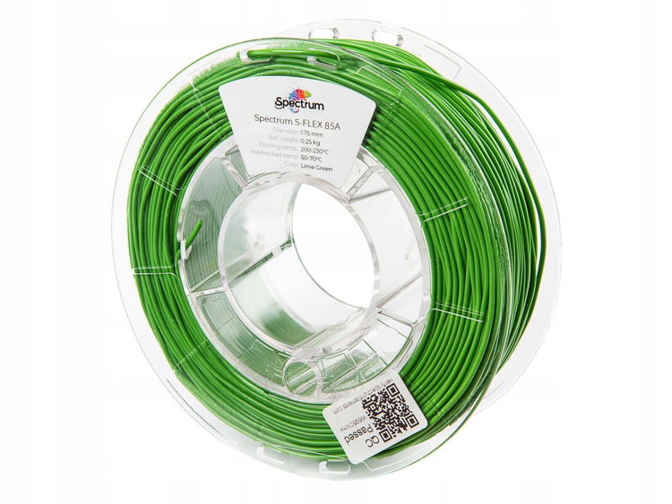 2 x Filament Spectrum S-Flex 85A 1.75 mm Lime Green zelený 0.25 kg