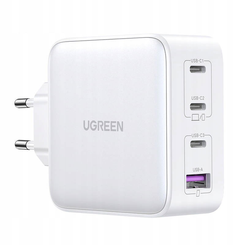 2 x Gan Ugreen CD226 3XUSB-C/USB-A 100W Pps Nástenná Nabíjačka Biela