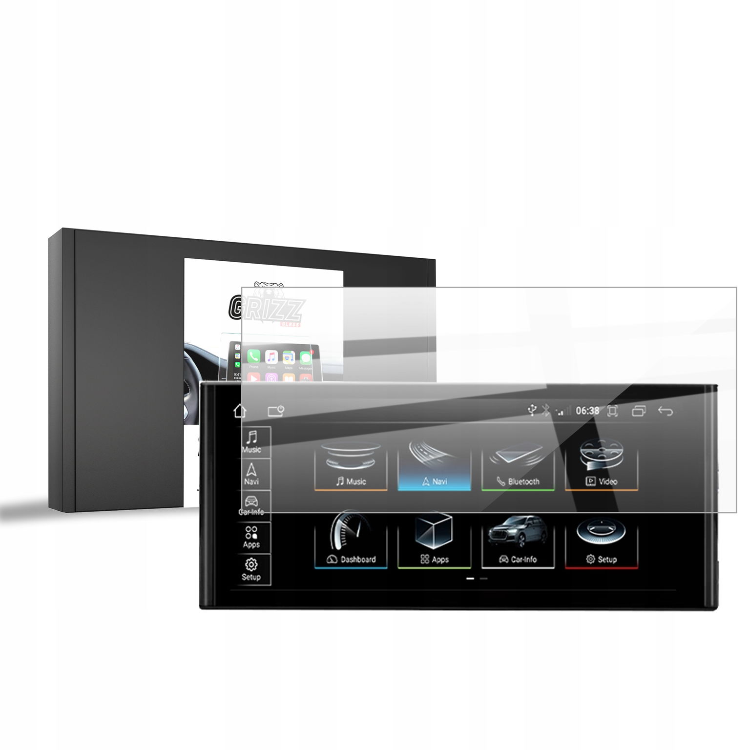 2 x GrizzGlass CarDisplay ochranná keramická fólia pre Android Audi A3 8V