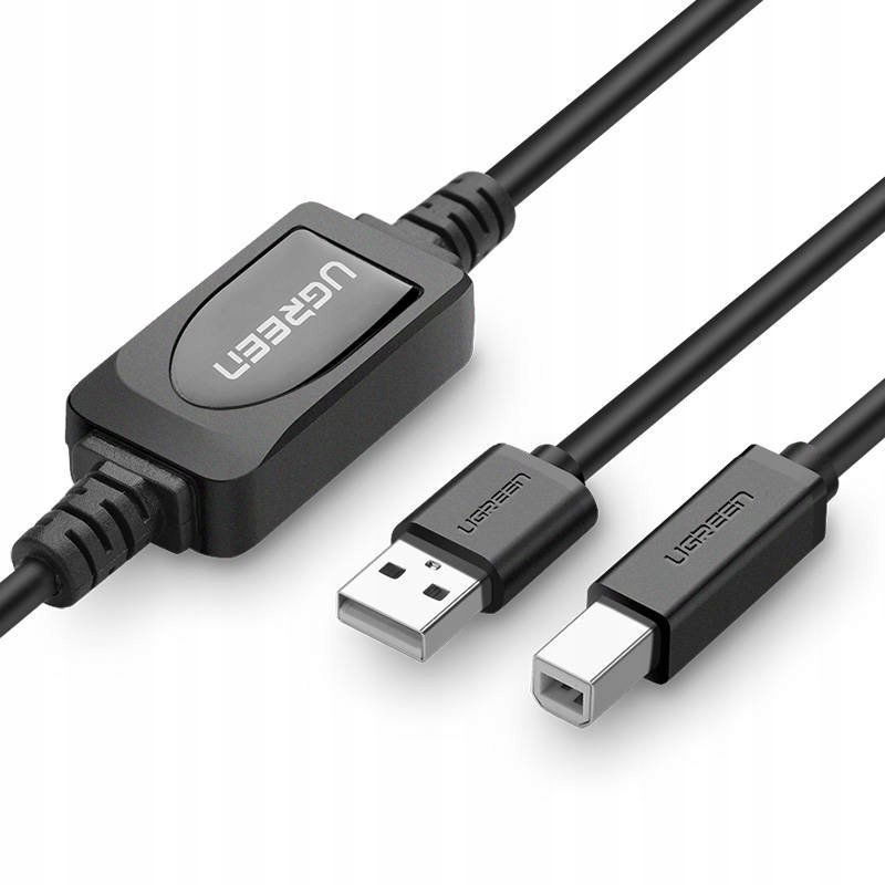 2 x kábel do tlačiarne Ugreen US122 Usb-b Usb-a 2.0 15 m čierny