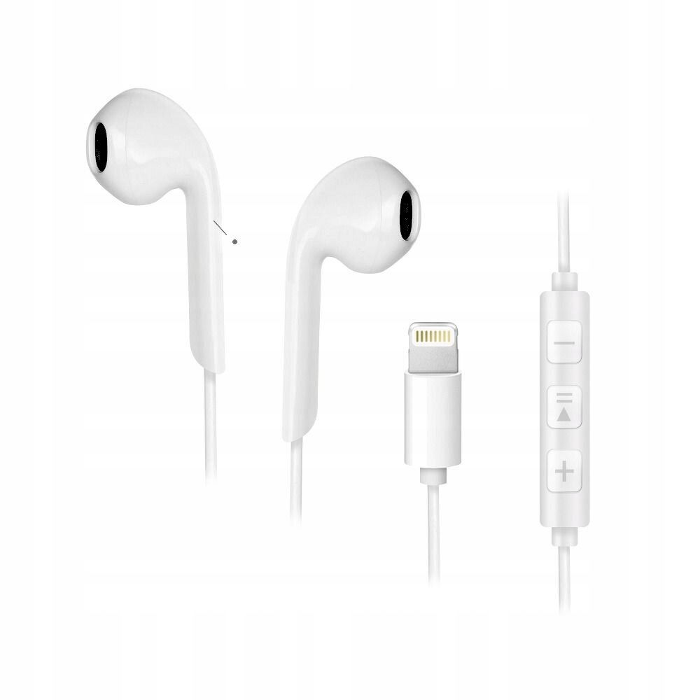 2 x káblové slúchadlá do uší Lightning Forcell F-Audio HR-ME25 biele