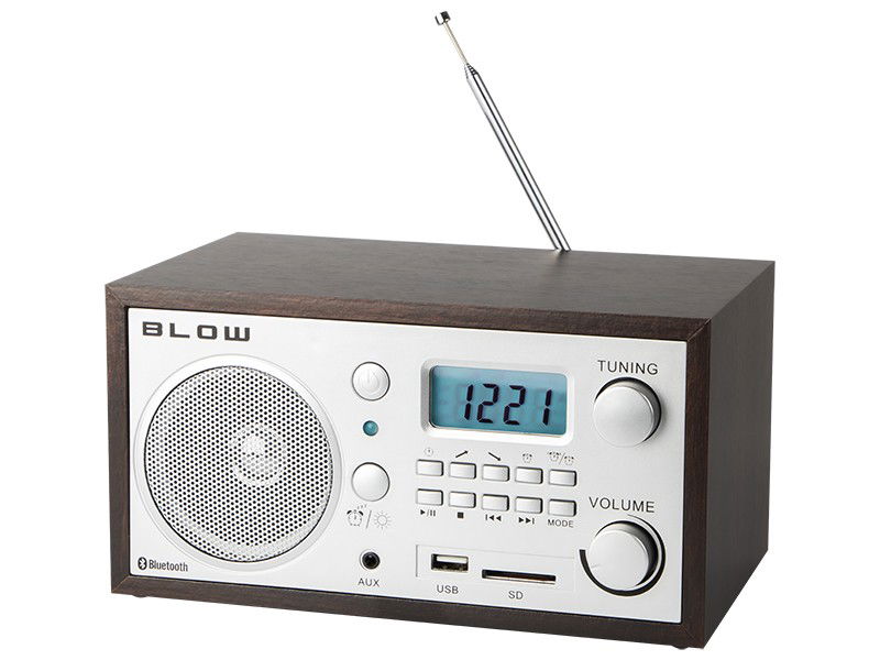 2 x Kuchynské Rádio Bluetooth Prenosné Retro LCD Hodiny Budík Anténa Fm Usb