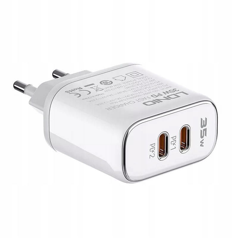 2 x Ldnio Rýchla Nabíjačka pre iPhone 2X Usb typu C 35W Qc kábel