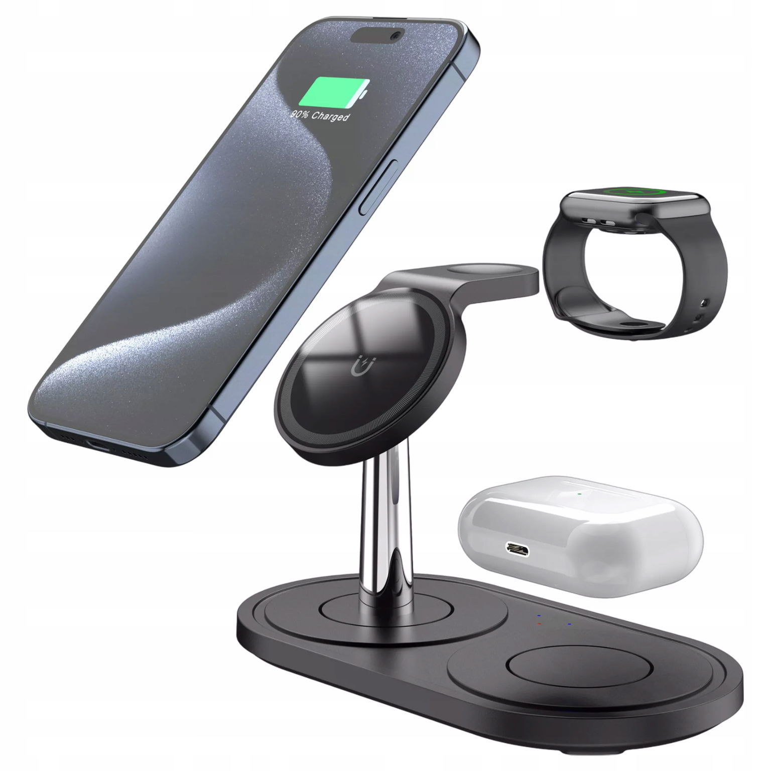 2 x Nabíjačka 3v1 pre telefón a slúchadlá Alogy Qi Charger