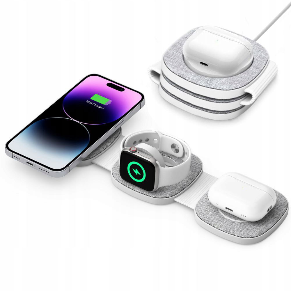 2 x Nabíjačka Tech-Protect QI15W-A32 indukčná 3v1 s MagSafe na smartfón