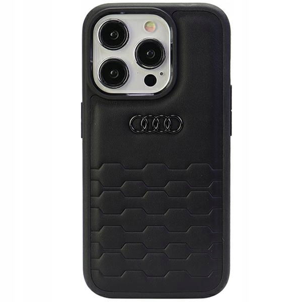2 x Ochranné Puzdro Audi Gt Ekologická Koža Pre Iphone 15 Pro 6.1" Čierna