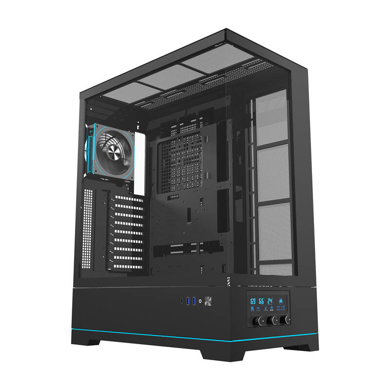 2 x Počítačová skriňa Darkflash DY451L Pro (čierna) 1 ventilátor
