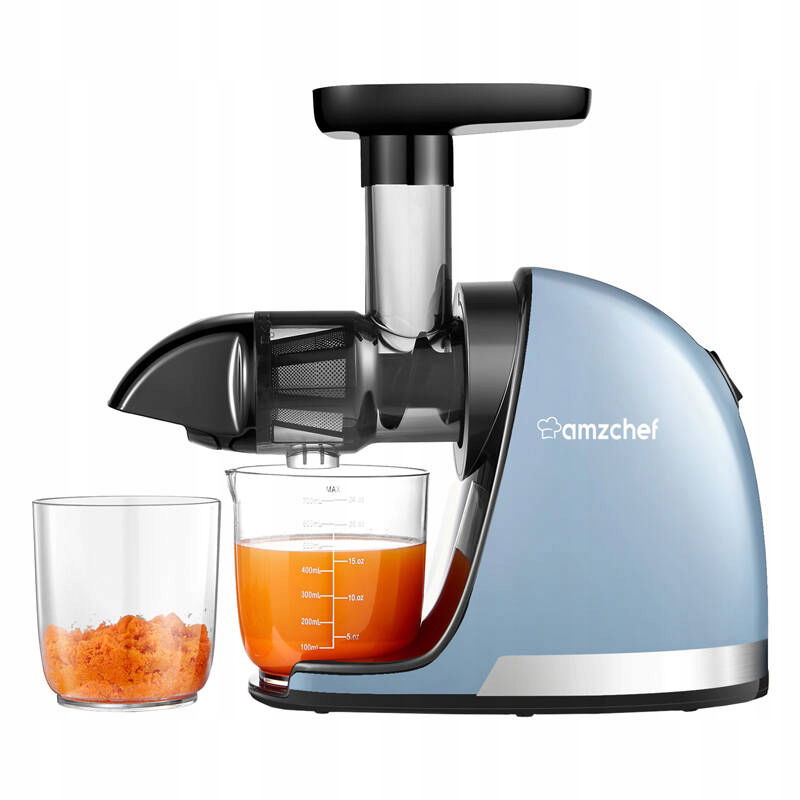 2 x pomalý odšťavovač Amzchef 1501-BU-SM (modrý)