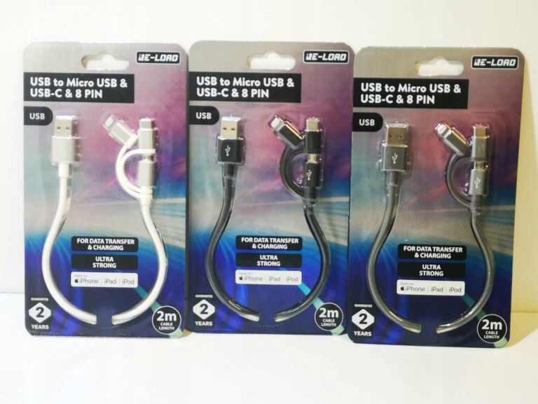 2 x prepojovací kábel 3 v 1 microUSB, Usb-c, Lighting