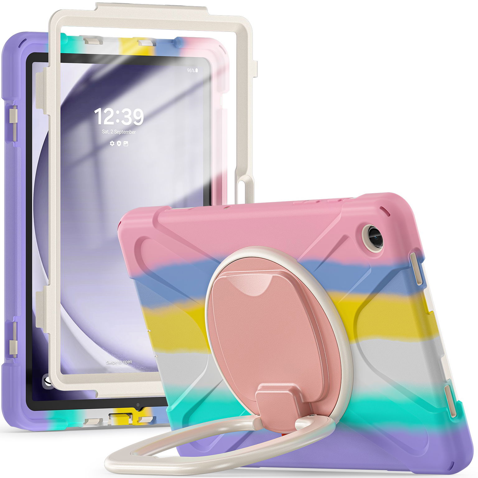 2 x Puzdro 360 S Rychlom Pre Galaxy Tab A9+ Plus Pancierové Pre Dieťa