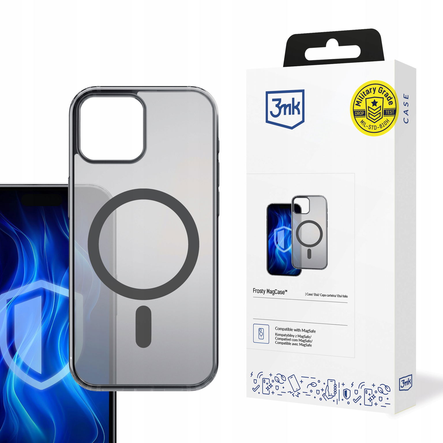 2 x Puzdro 3MK Frosty Magcase Pre Iphone 15 Plus Čierne Magsafe