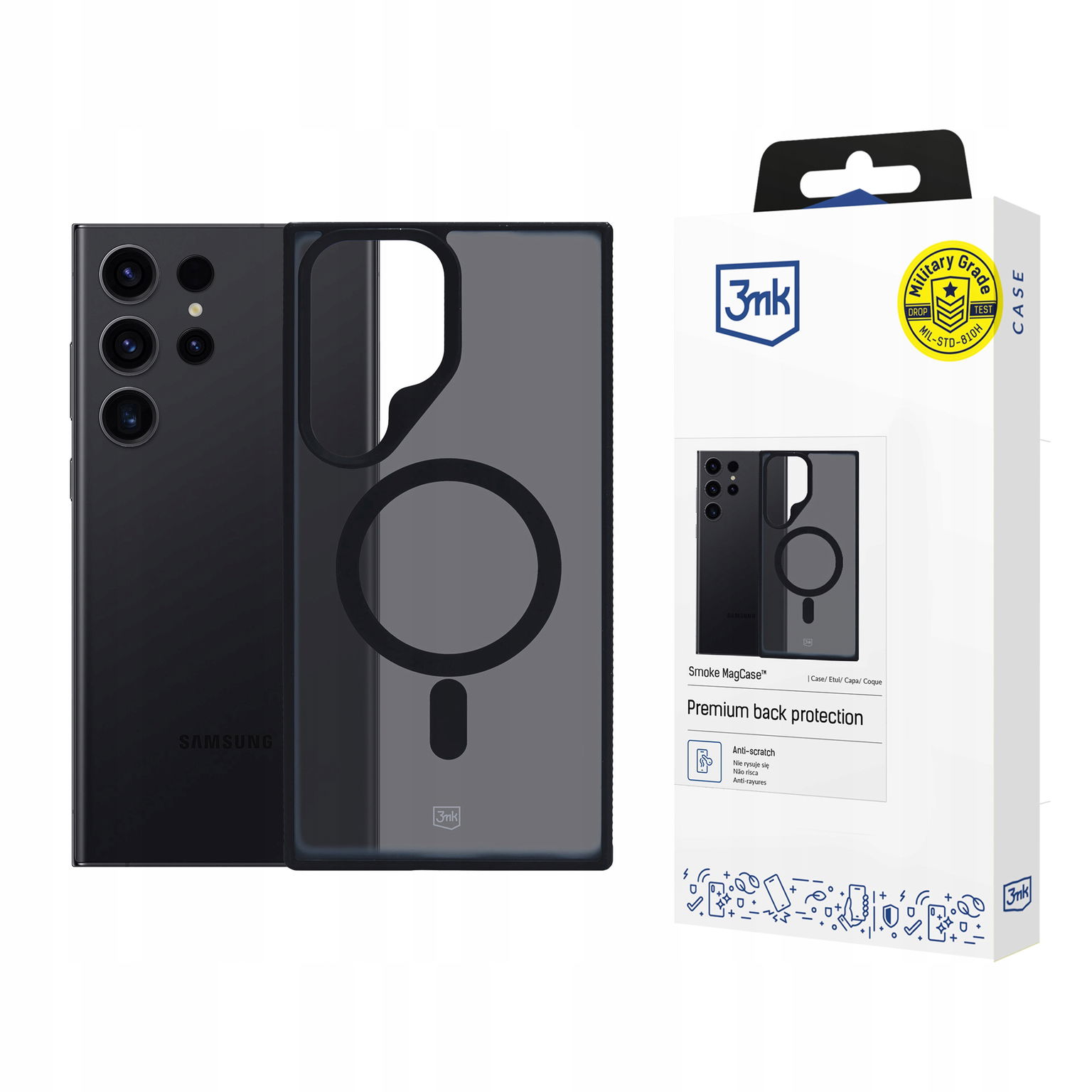 2 x Puzdro 3MK Magcase Smoke Pre Samsung Galaxy S23 Ultra Dymové