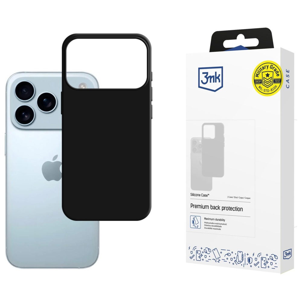 2 x puzdro 3MK Silicone Case pre Apple iPhone 17 Pro, čierne