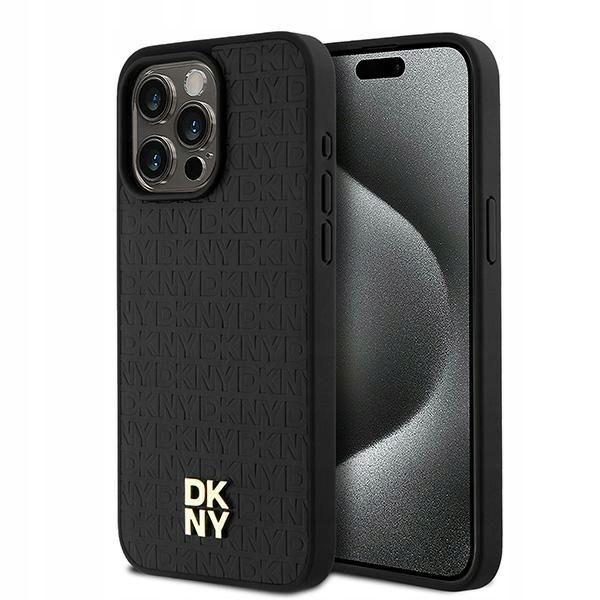 2 x puzdro Dkny Leather Monogram Pattern Metal Logo MagSafe pre iPhone 15 Pro