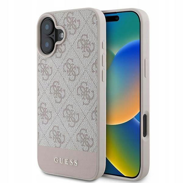 2 x Puzdro Guess Pre Iphone 16 Plus 6.7" Ružové 4G Bottom Stripe