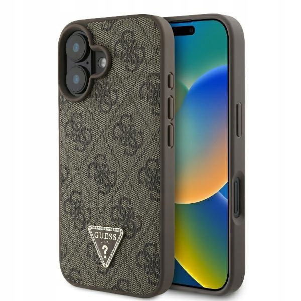2 x Puzdro Guess Pre Iphone 16 Plus Koža Bronz 4G Triangle Strass