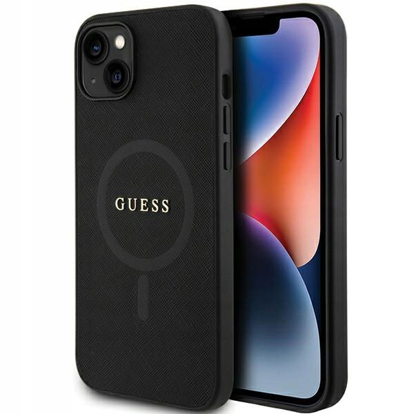 2 x Puzdro Guess Saffiano Magsafe Čierne Pre Iphone 15 Plus 14 Plus 6.7"
