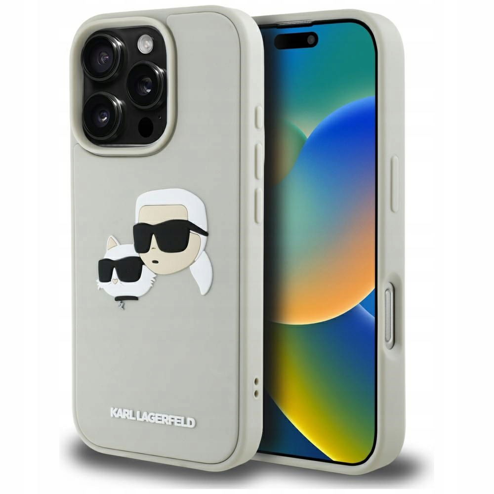 2 x Puzdro Karl Lagerfeld Pre Iphone 16 Pro Béžová 3D Choupette