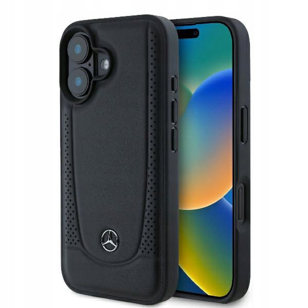 2 x Puzdro Mercedes Pre Iphone 16 6.1" Čierna Hardcase Koža Urban