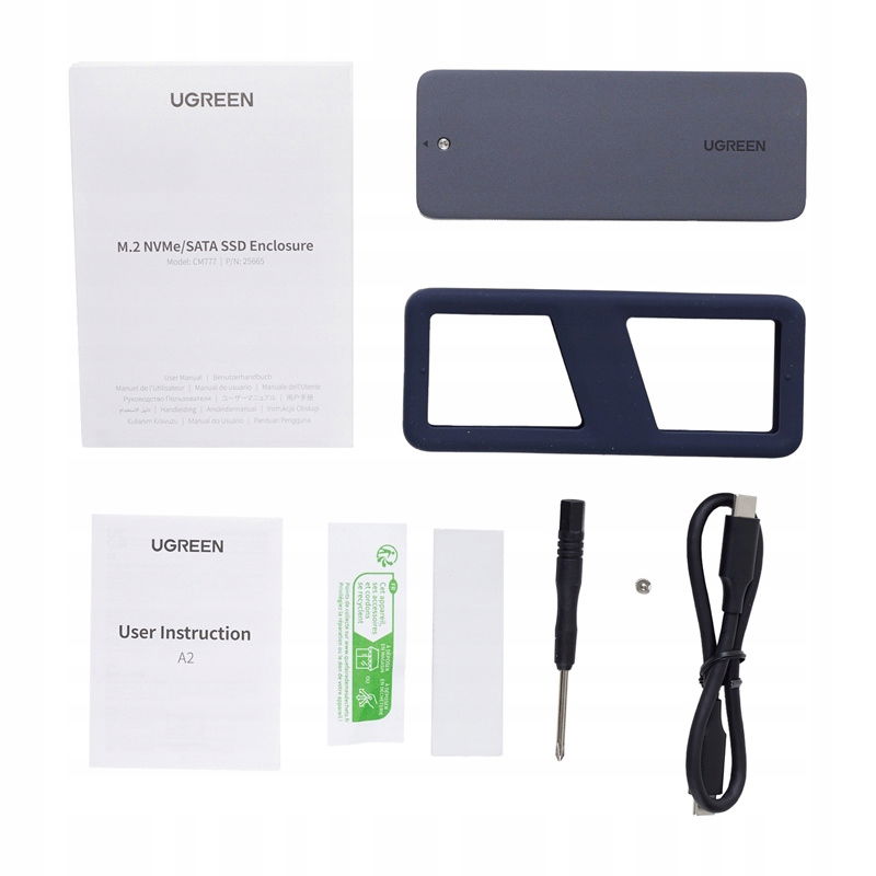 2 x Puzdro Ssd Ugreen CM777, Nvme/sata, 20GBPS, Usb-c