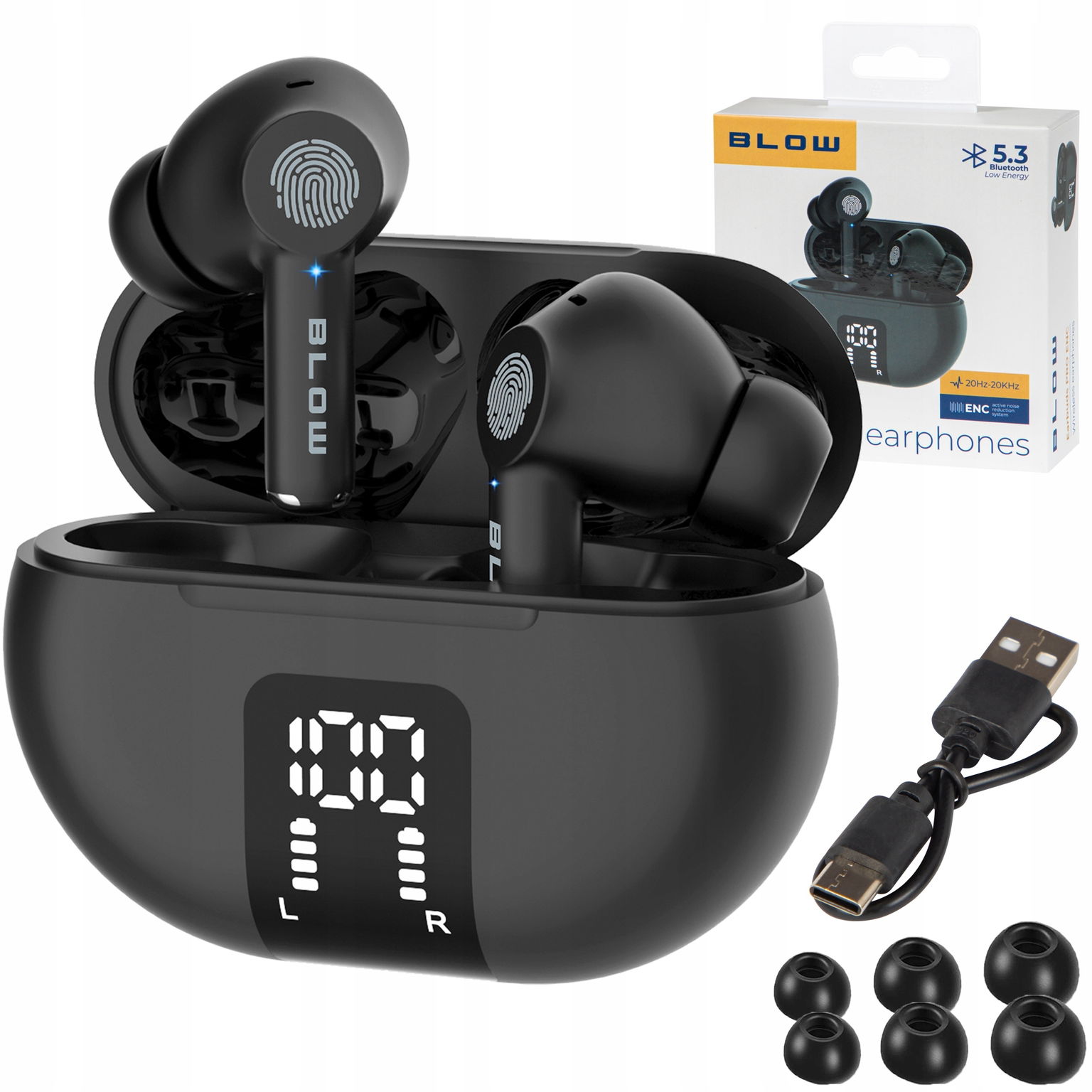 2 x slúchadlá Blow Earbuds Pro Enc Black