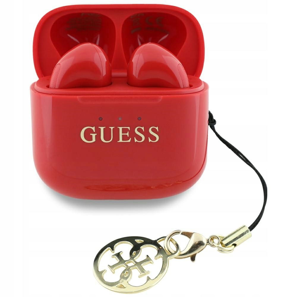 2 x slúchadlá Tws Guess Glossy Effect Printed Classic Logo & Charm červené
