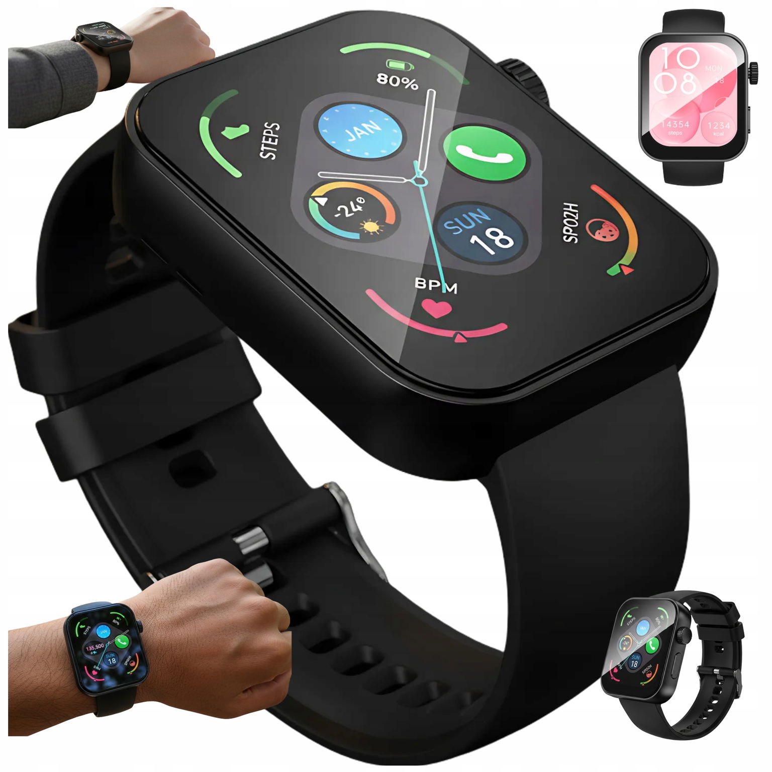 2 x Smartwatch Oznámenia Krokomer Sen Sport Bluetooth Hodinky Univerzálne