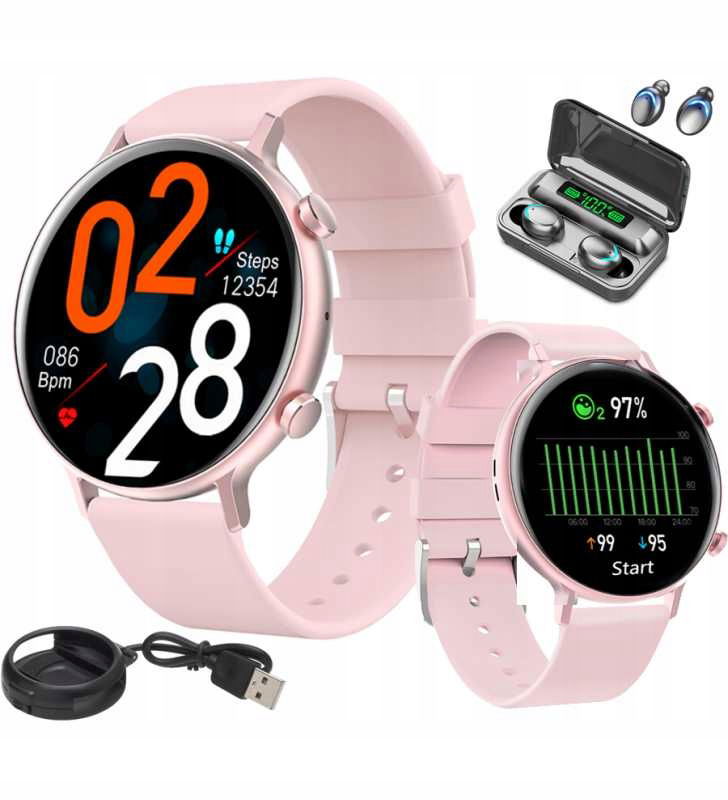 2 x Smartwatch Rubicon Sms Rozhovory Tréning Pl Menu Sms