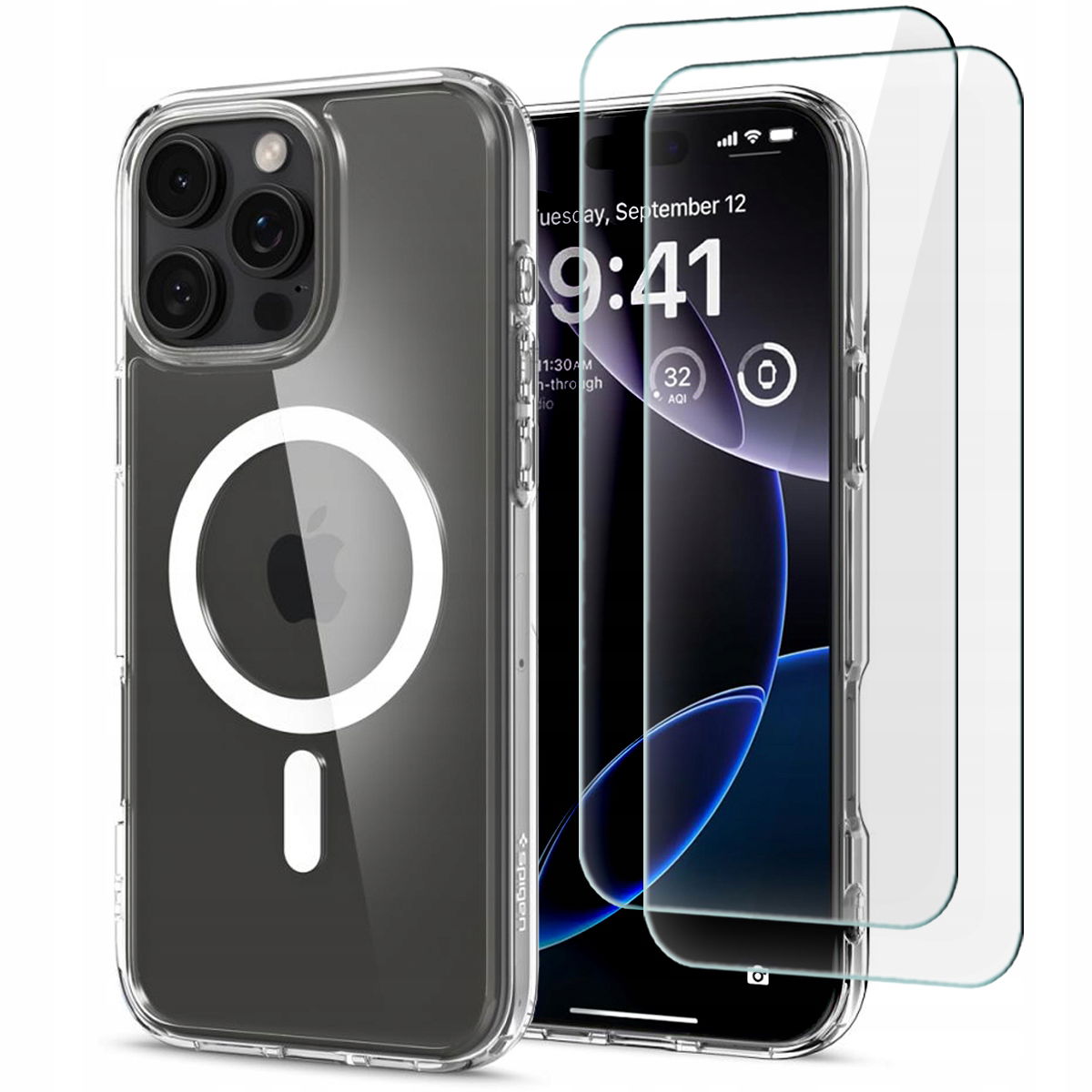 2 x Spigen Priehľadné Puzdro Case Pre Iphone 16 Pro Max Sklo 2-PAK
