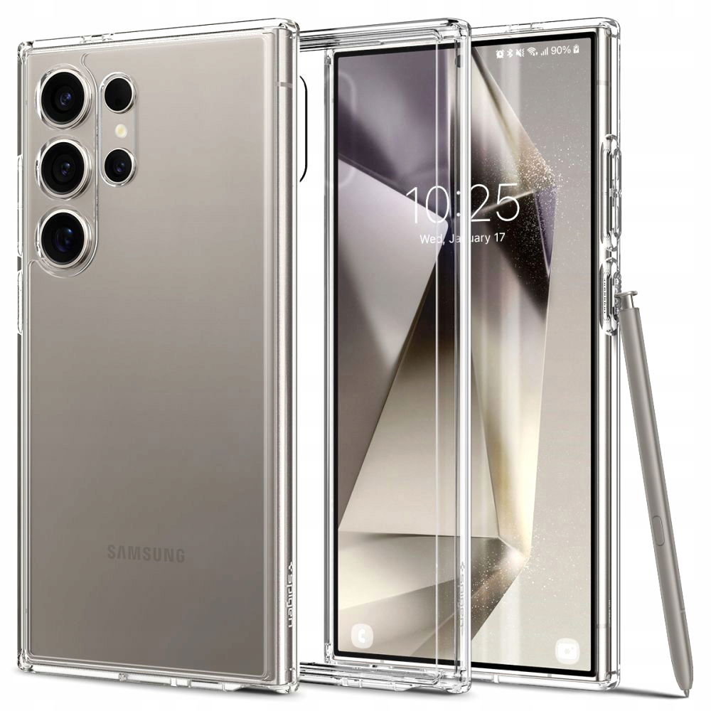 2 x Spigen Priehľadné Tuhé Puzdro Pre Galaxy S25 Ultra 2-PACKOVÉ Sklo