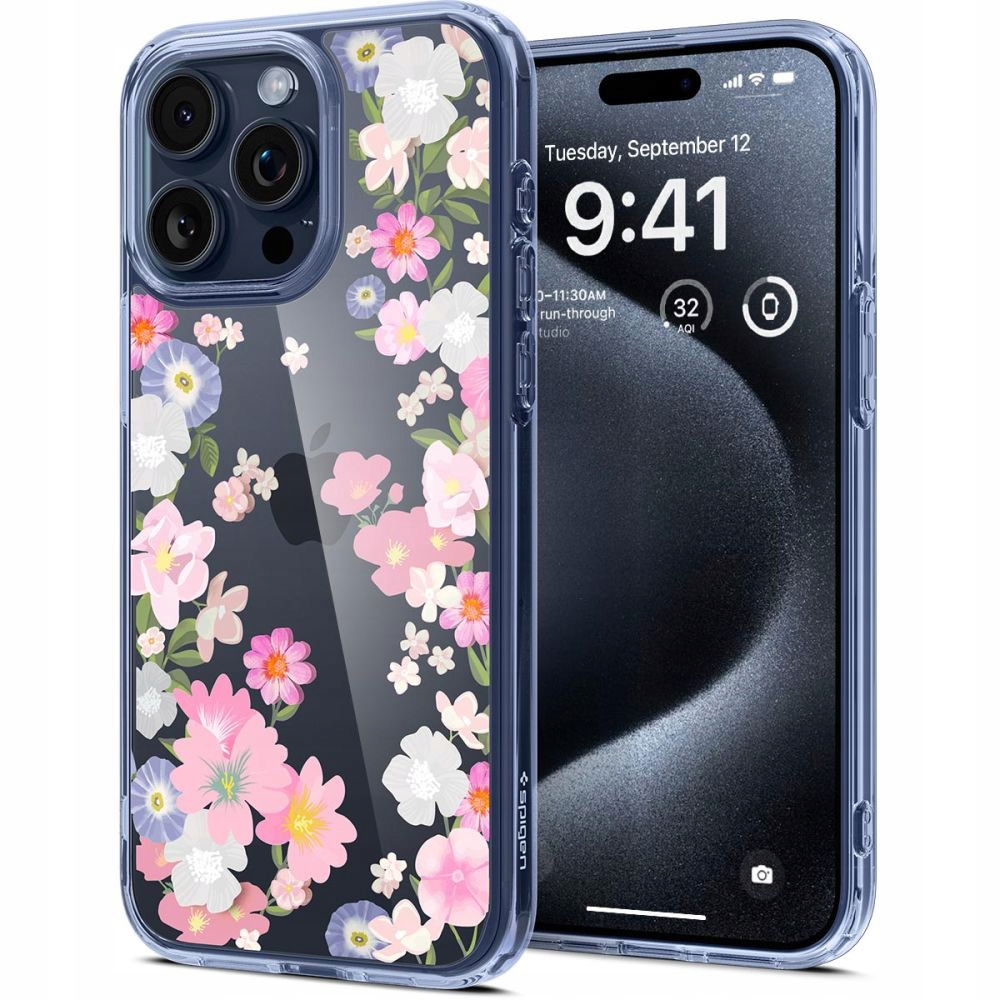 2 x Spigen Ultra Hybrid Puzdro Case Puzdro Pre Iphone 15 Pro Blossom Flow