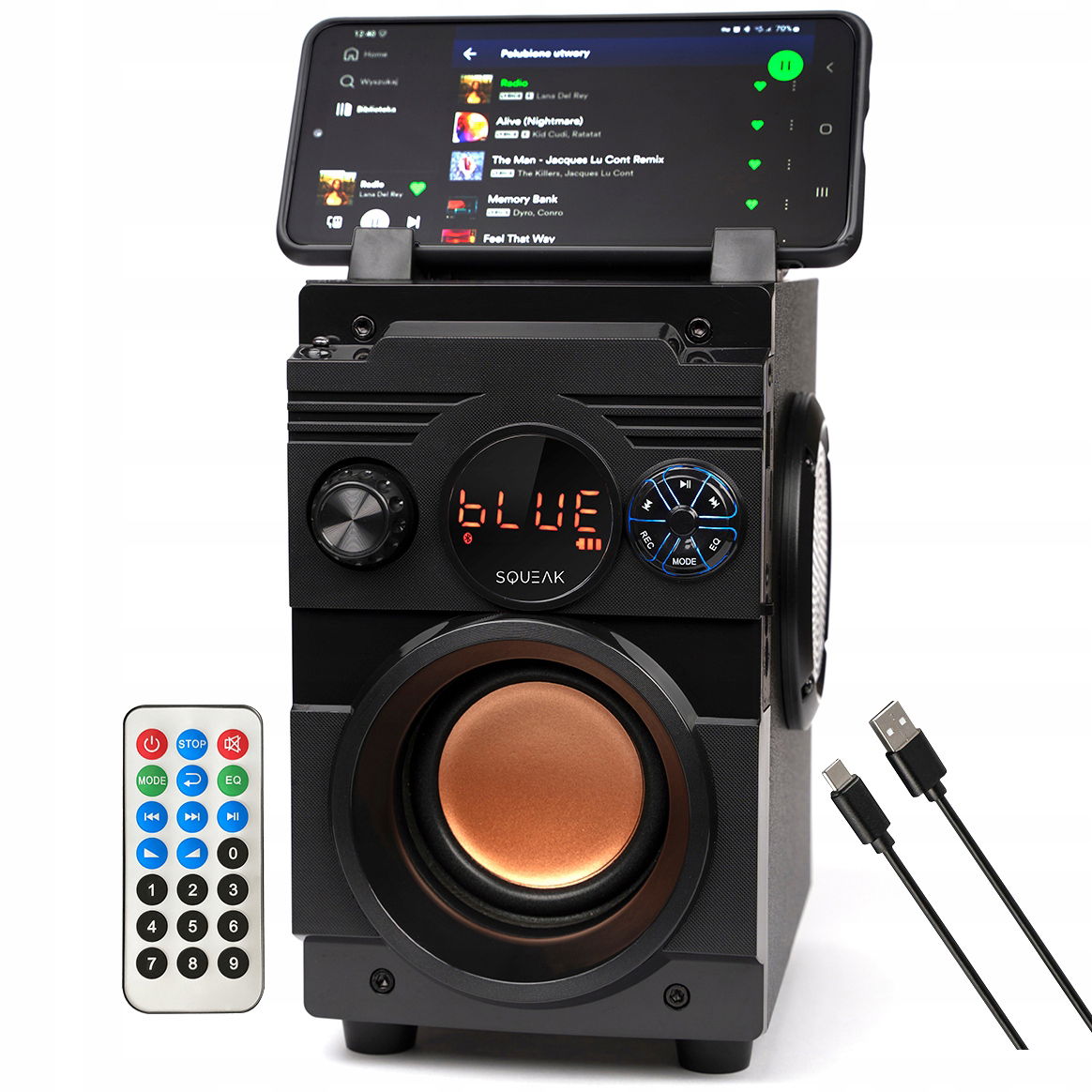 2 x Squeak Bass-Blaster 800W Bluetooth 5.1 Fm Sd Usb prenosný reproduktor Boom