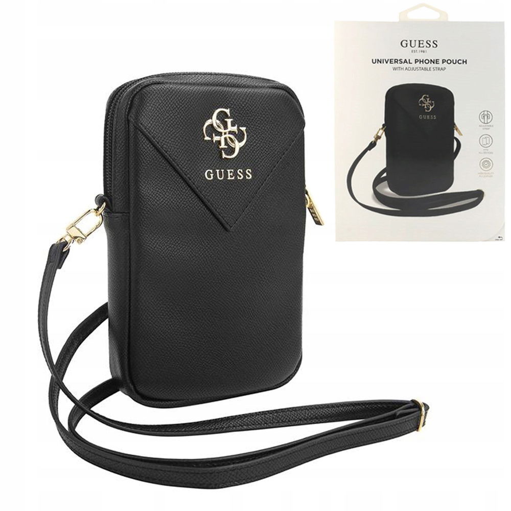 2 x Taška na telefón Guess Zip Leather Triangle Premium 4G čierna