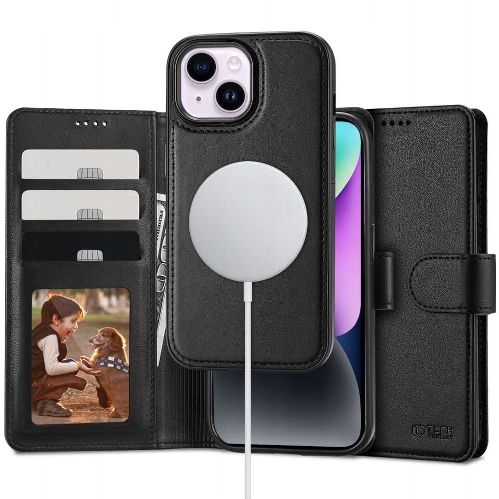 2 x Tech-Protect Puzdro Wallet Magsafe pre Apple iPhone 16 Pro Max čierne