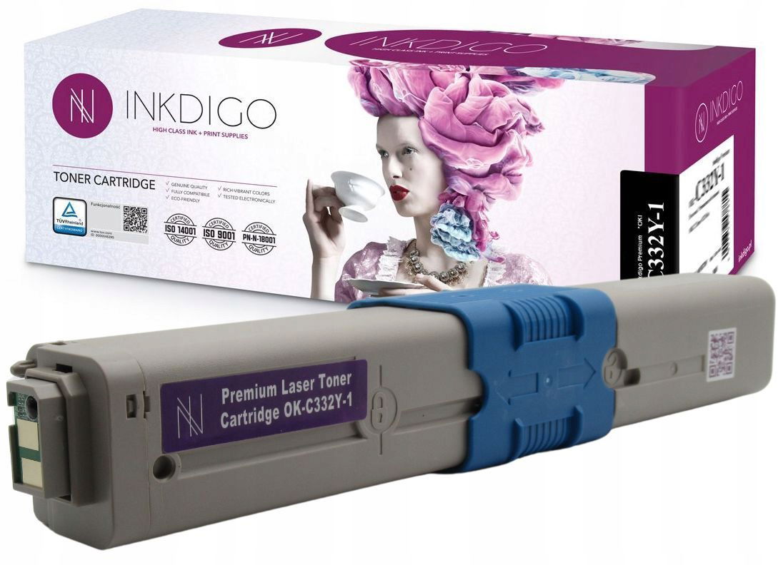 2 x Toner Inkdigo OK-C332B-1 pre Oki čierny (yellow)