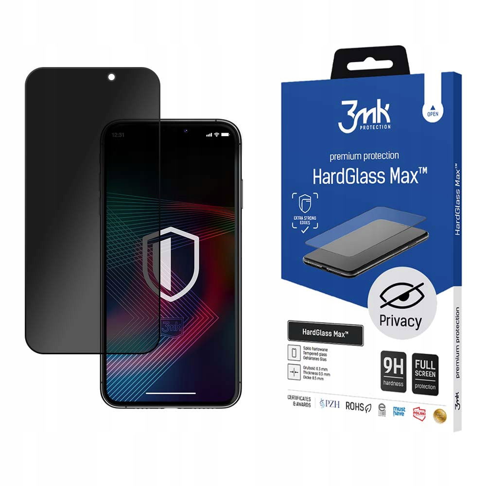 2 x Tvrdené Sklo 3MK HardGlass Max Privacy iPhone 14 Pro 6,1" čierna/ble