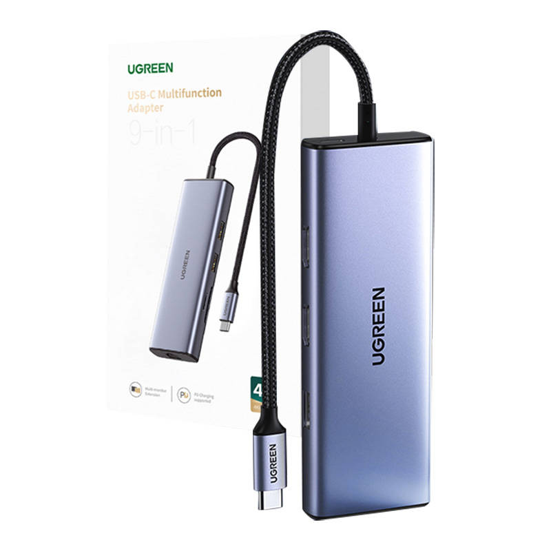 2 x Ugreen Hubový Adaptér 9V1 Usb-c 2X Usb-a 3.0 Usb-a 2.0 2X Hdmi Sd/tf RJ45