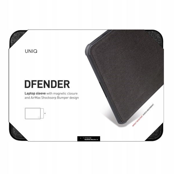 2 x Uniq puzdro Dfender pre notebook Sleeve 16" čierna/charcoal čierna