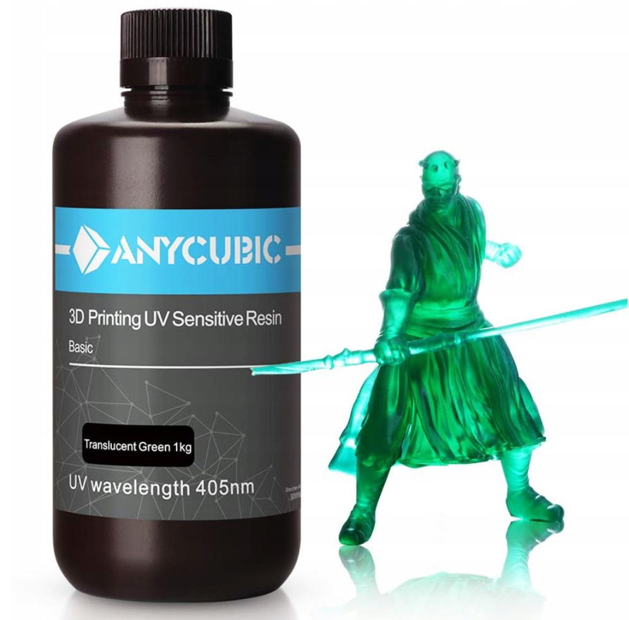 2 x Uv živica Anycubic Standard Basic Translucent Green Zelená 1 l 1 kg