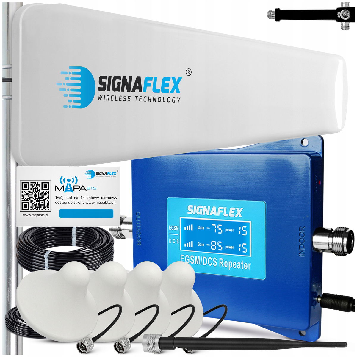 2 x Zosilňovač Dosahu Signálu Internetu Egsm Dcs 4G Lte 2000 m2