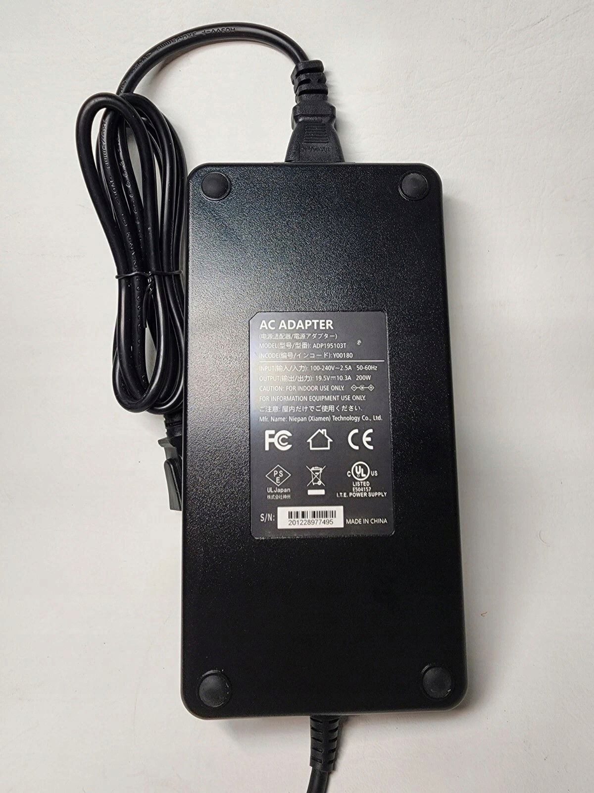 200w Ac adaptér ADP195103T 19.5V-10.3A, 100-240v 50-60HZ