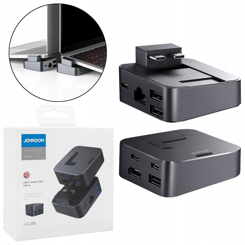 2v1 Podstavec Hub adaptér 3x Usb-c Lan 3x Usb Hdmi pre Apple MacBook Pro