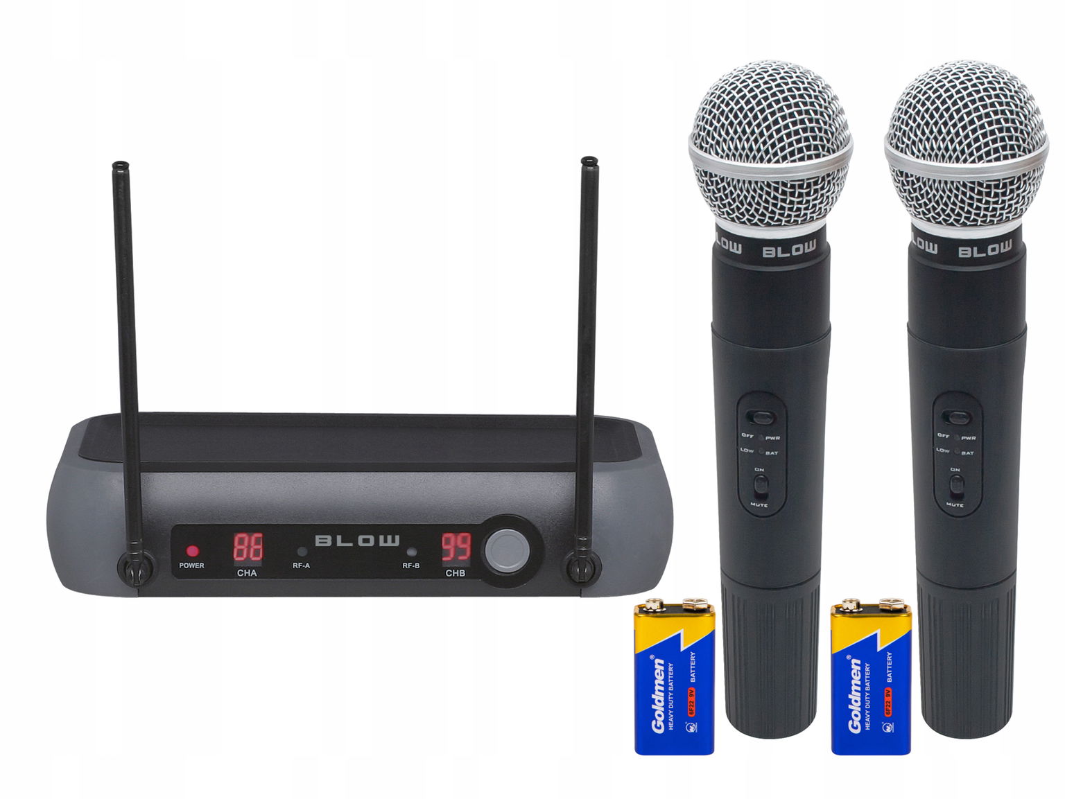 2x Bezdrôtový Mikrofón Prijímač Stanica Dosah 50 m Spev Karaoke Sada