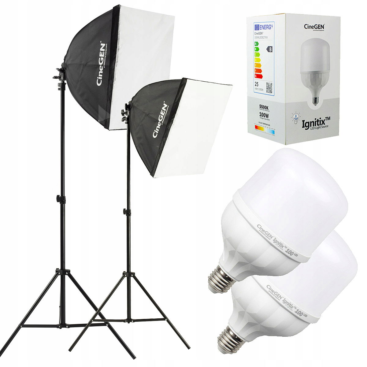 2x Fotografická lampa Softbox 40x40 Led žiarovky