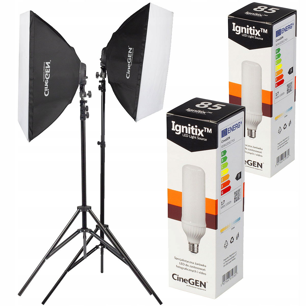2x Štúdiové Lampy Softbox 40x40 cm 85W nepretržité sv.