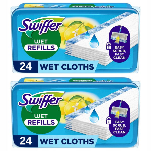 2x Swiffer Wet Refills mokré utierky na podlahu Citrus 24 ks
