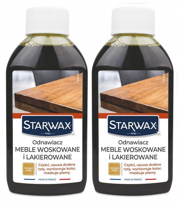 2xSTARWAX Obnovovač Nábytku Voskované A Lakované Svetlé Drevo 250 ML