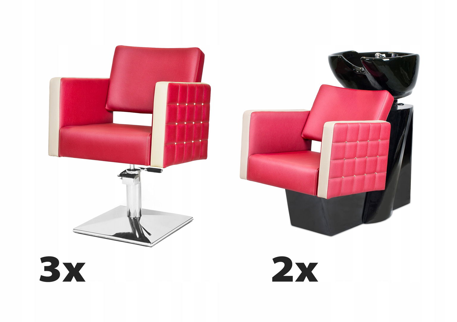 3 x Kadernícke kreslo 2 Kadernícka umývačka Glam