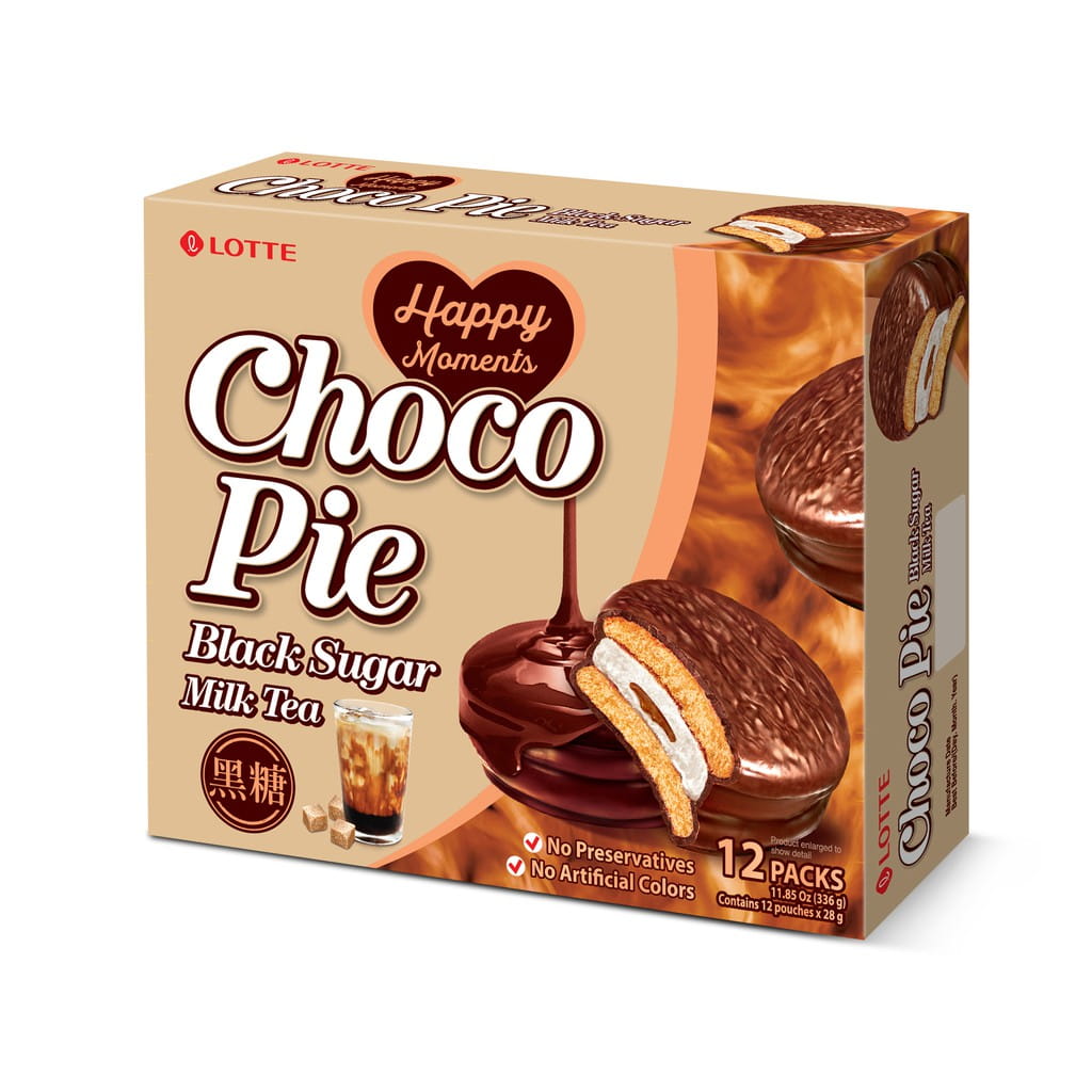 3x Choco Pie Black Sugar Milk Tea, celé balenie (12 x 28 g) Lotte