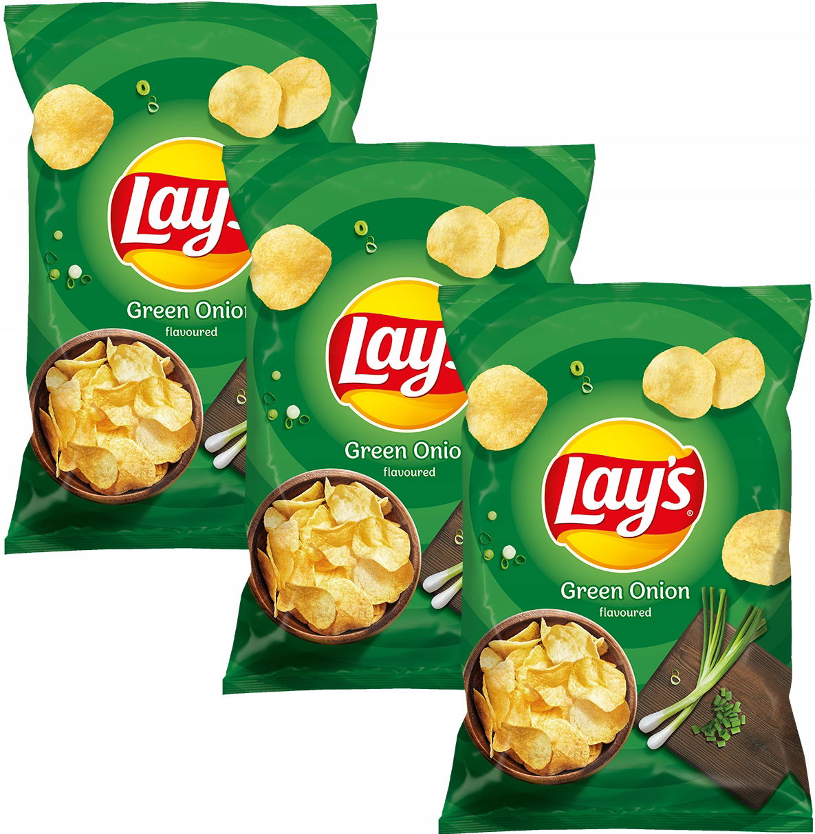 3x Lay's zemiakové Chipsy so zelenou cibuľkou 130g